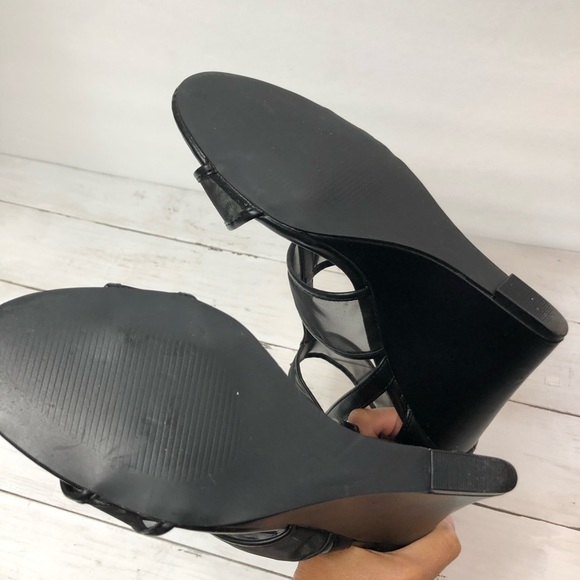 Nicole Miller Farah Mesh Strap Wedge Women’s Sz 10 - Picture 4 of 6